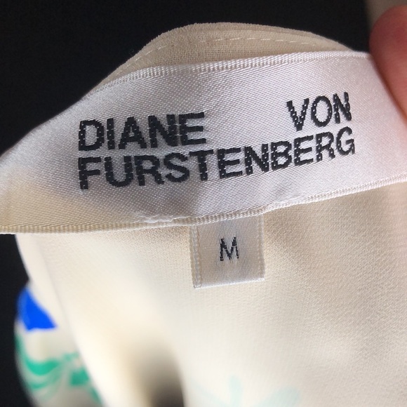 FINAL SALE! Cream Floral Diane Von Furstenberg Maxi Wrap Dress - Picture 4 of 5